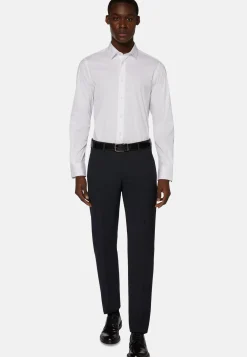 Camicia Nera In Cotone Elasticizzato Slim Fit