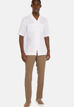 Camicia Over Camp Beige In Lino