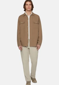 Camicia Over Camp Sabbia In Lino
