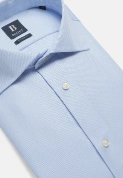 Camicia Pied De Poule Azzurra In Cotone Regular