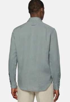 Camicia Rosa In Lino Regular Fit