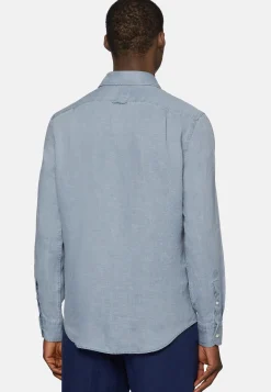 Camicia Rosa In Lino Regular Fit