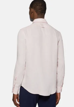 Camicia Rosa In Lino Regular Fit