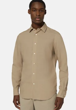 Camicia Sabbia In Tencel Lino Regular Fit
