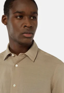 Camicia Sabbia In Tencel Lino Regular Fit