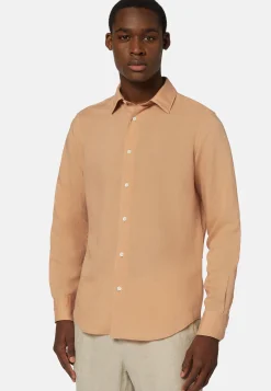 Camicia Sabbia In Tencel Lino Regular Fit