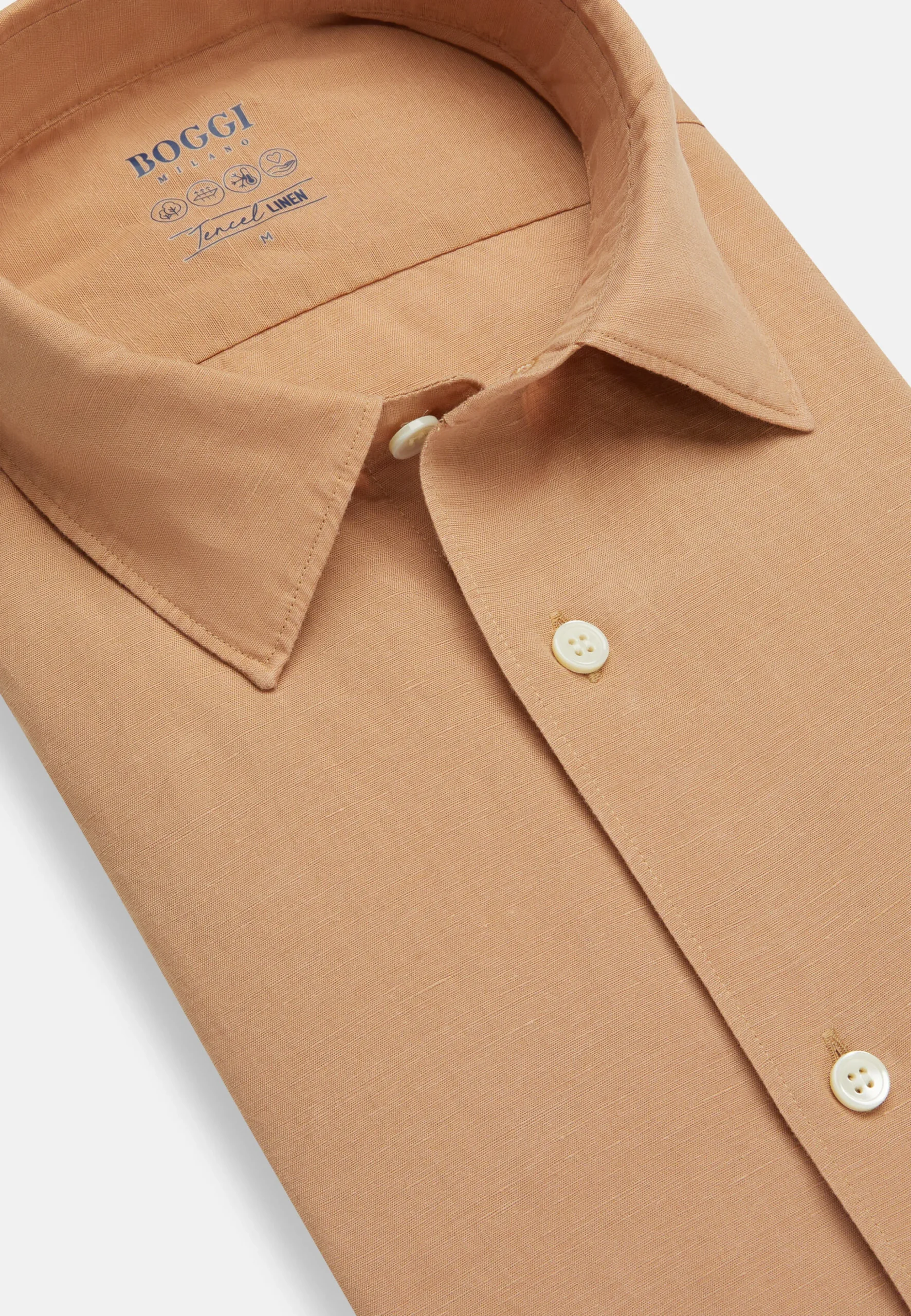 Camicia Sabbia In Tencel Lino Regular Fit