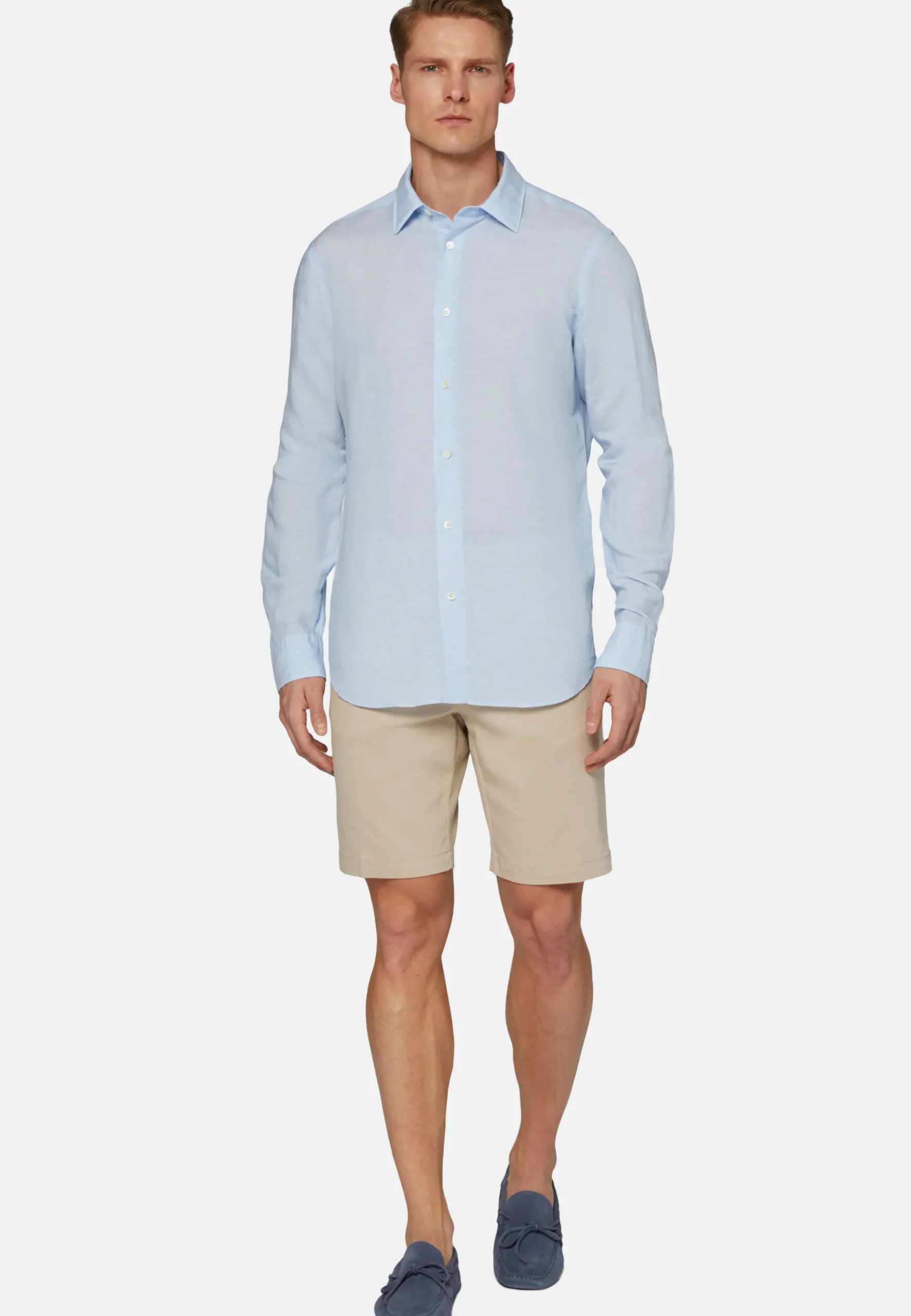 Camicia Sabbia In Tencel Lino Regular Fit