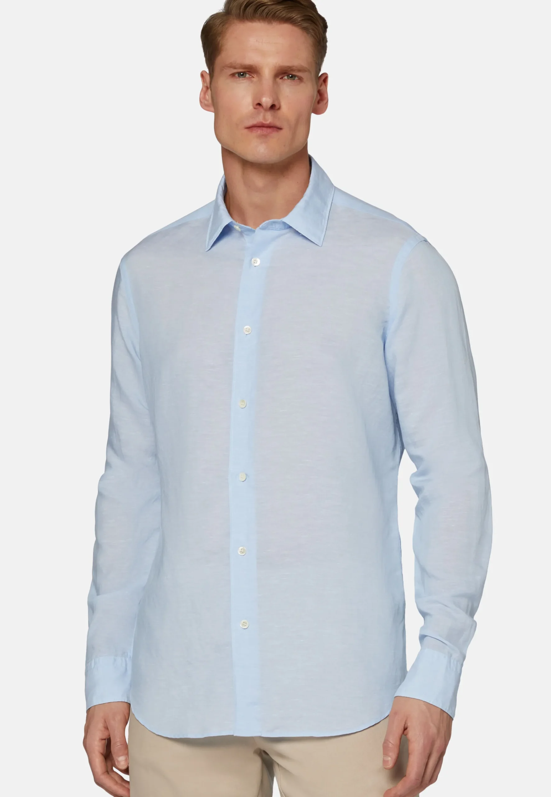 Camicia Sabbia In Tencel Lino Regular Fit