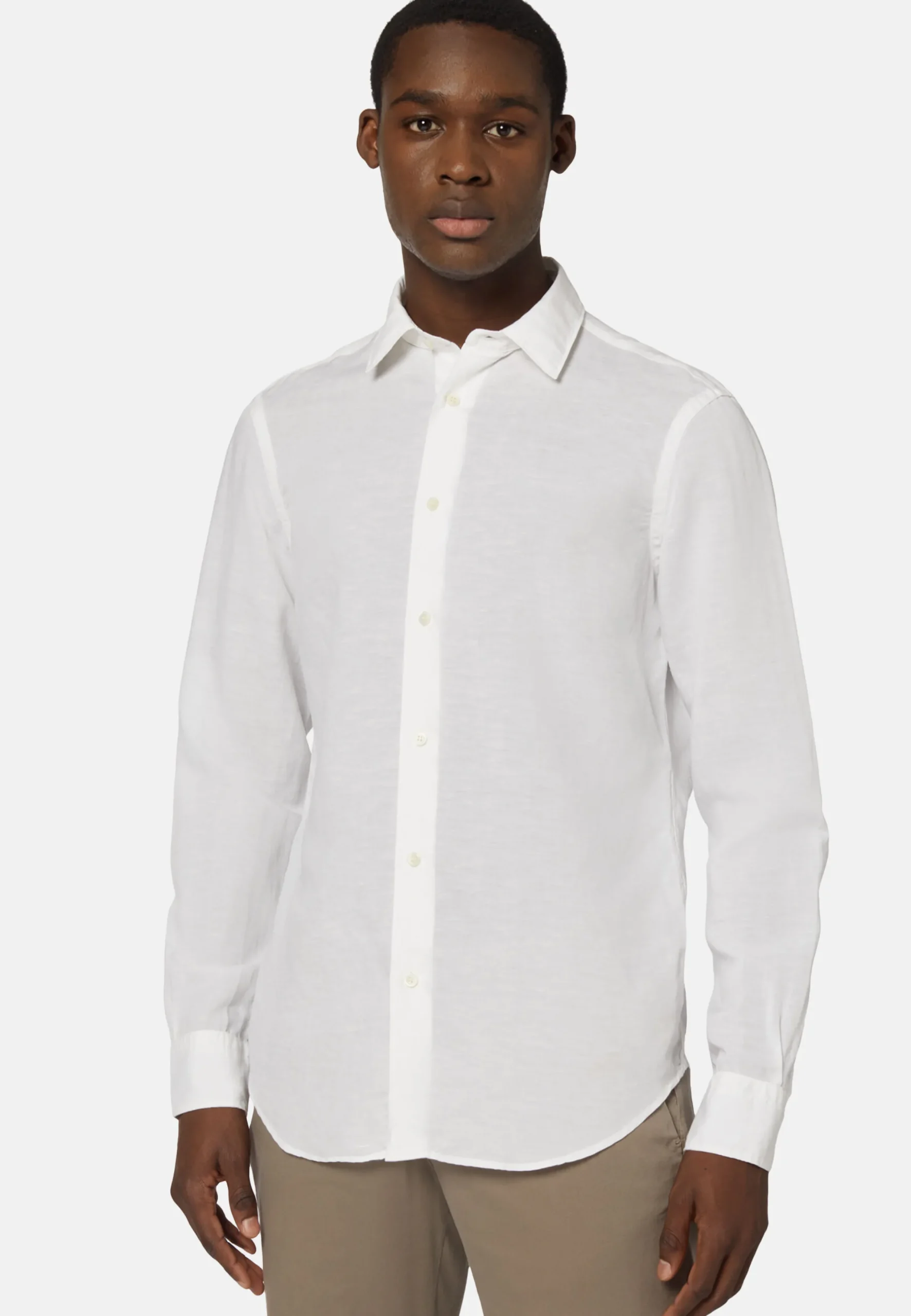 Camicia Sabbia In Tencel Lino Regular Fit