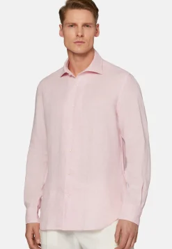 Camicia Tortora In Lino Regular Fit