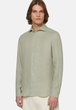 Camicia Tortora In Lino Regular Fit