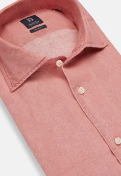 Camicia Tortora In Lino Regular Fit
