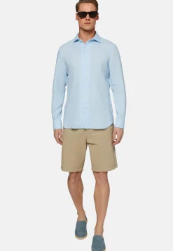 Camicia Tortora In Lino Regular Fit