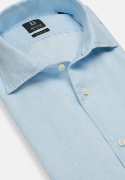 Camicia Tortora In Lino Regular Fit
