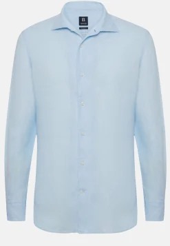 Camicia Tortora In Lino Regular Fit