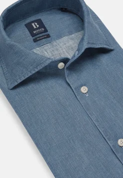 Camicia Tortora In Lino Regular Fit