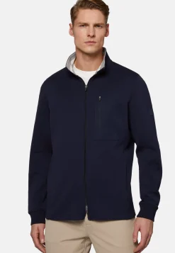 Felpa Con Full Zip In Light Scuba Riciclato