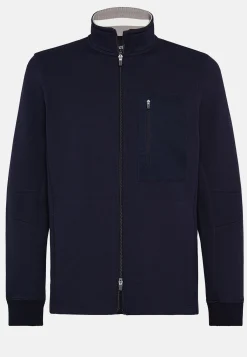 Felpa Con Full Zip In Light Scuba Riciclato