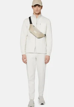 Felpa Con Full Zip In Light Scuba Riciclato
