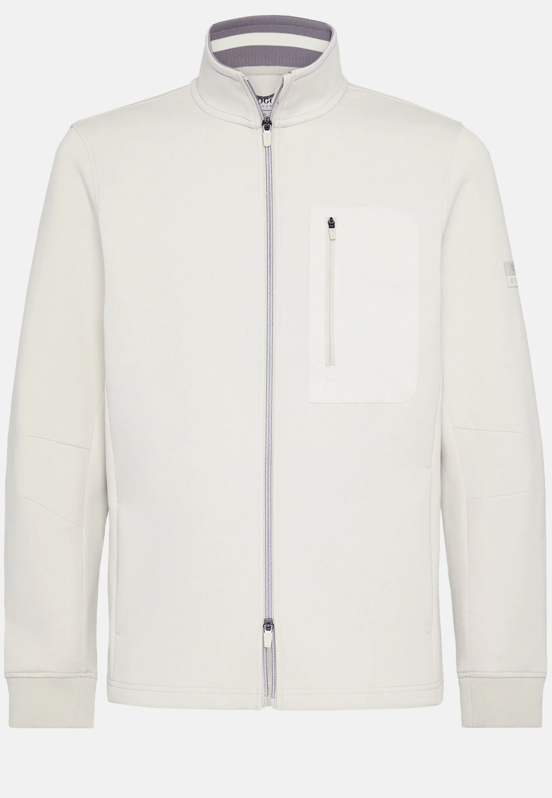Felpa Con Full Zip In Light Scuba Riciclato