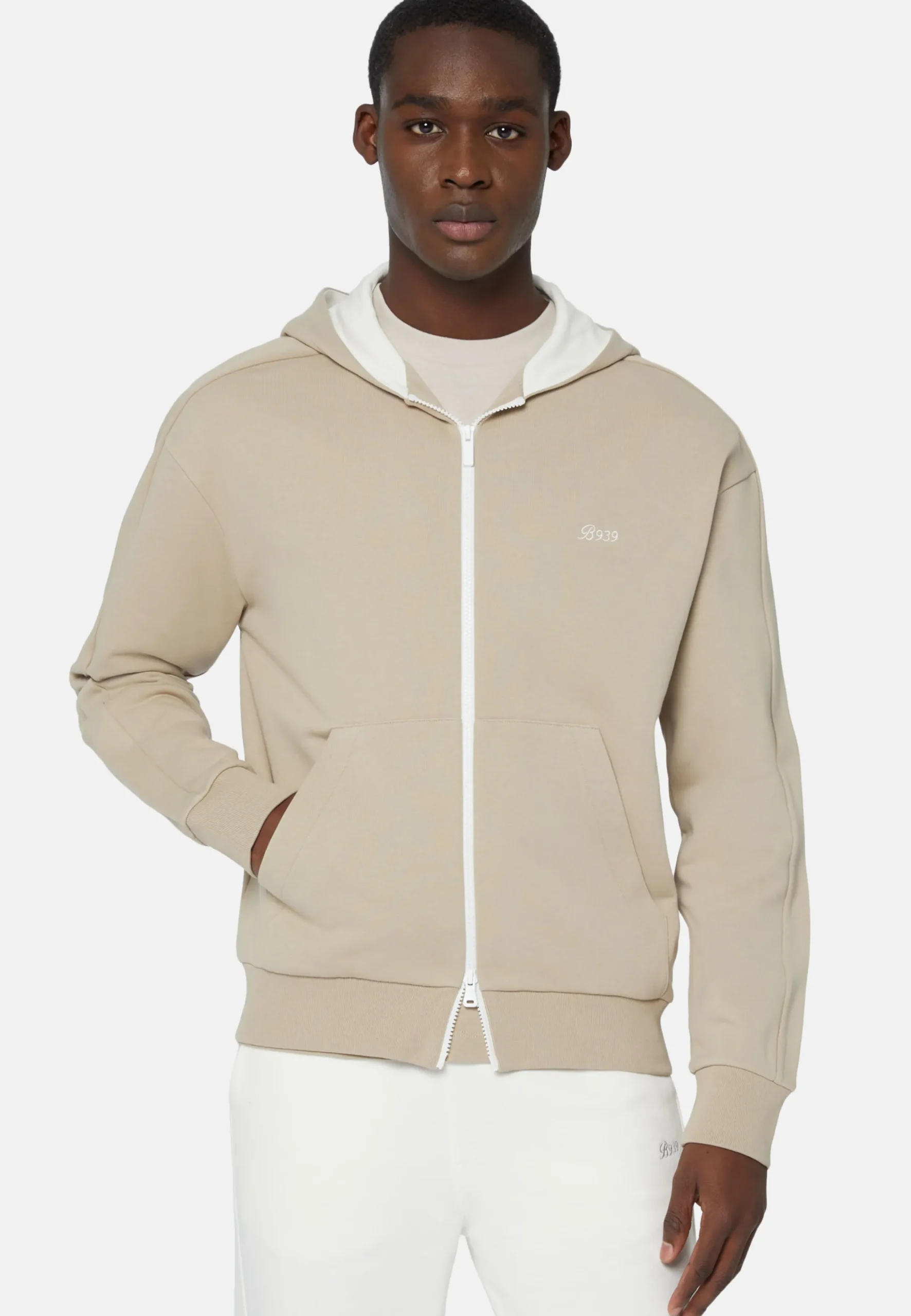 Felpa Full Zip In Misto Cotone Organico