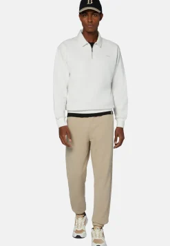 Felpa Mezza Zip In Misto Cotone Organico