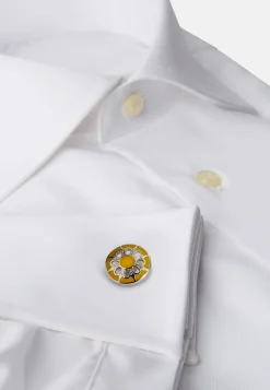 Gemelli Camicia Circolari Con Fiore