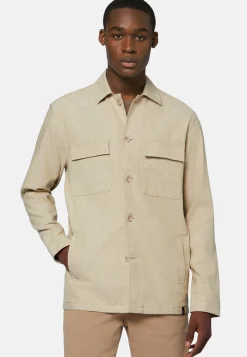 Giacca Camicia Link In Cotone E Lino