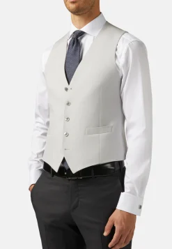 Gilet Grigio Perla In Lana