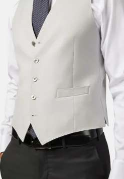 Gilet Grigio Perla In Lana
