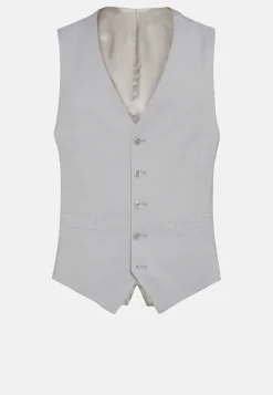 Gilet Grigio Perla In Misto Lana