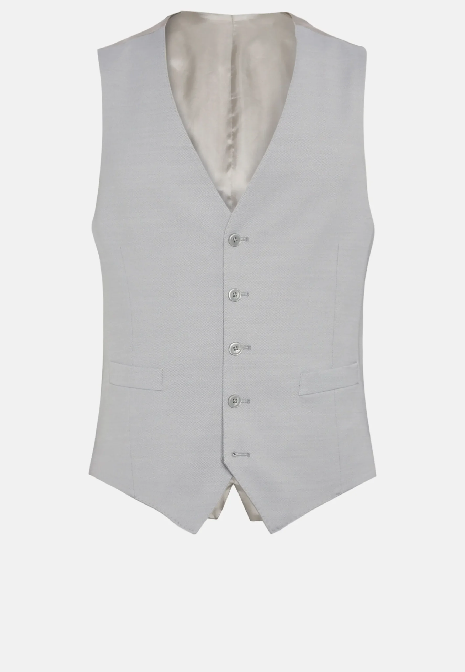 Gilet Grigio Perla In Misto Lana