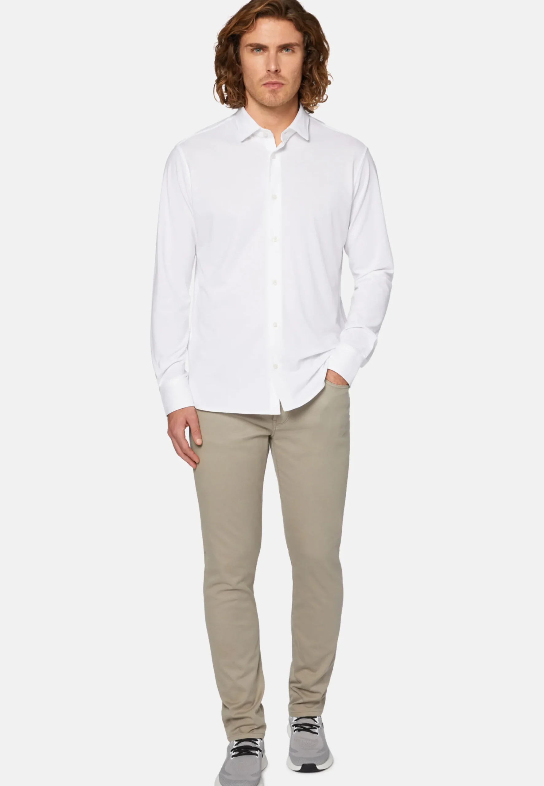 Jeans In Cotone Tencel Elasticizzato