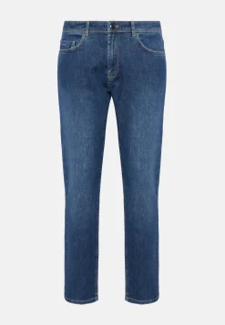 Jeans In Denim Elasticizzato Blu Scuro
