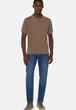 Jeans In Denim Elasticizzato Blu Scuro