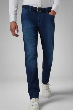 Jeans In Denim Elasticizzato Blu Medio
