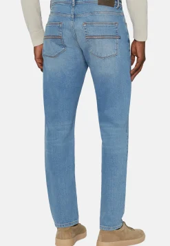 Jeans In Denim Elasticizzato Blu Chiaro