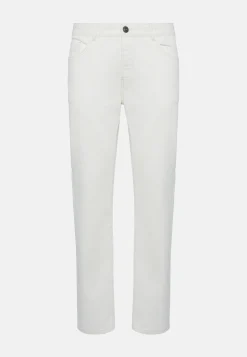 Jeans In Denim Elasticizzato Crema