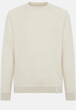 Maglia Girocollo Navy In Cotone Seta Cashmere