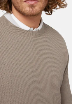 Maglia Girocollo Tortora In Cotone
