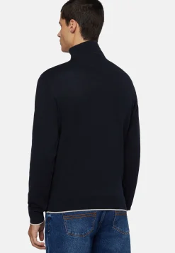 Maglia Mezza Zip Beige In Cotone
