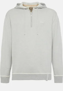 Maglia Mezza Zip Grigia In Cotone Seta Cashmere