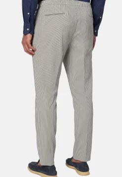 Pantaloni City In Seersucker Elasticizzato