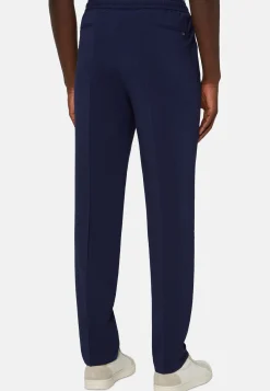 Pantaloni City In Seersucker Di Lana Elasticizzato