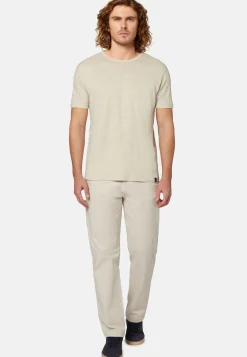 Pantaloni In Cotone Elasticizzato