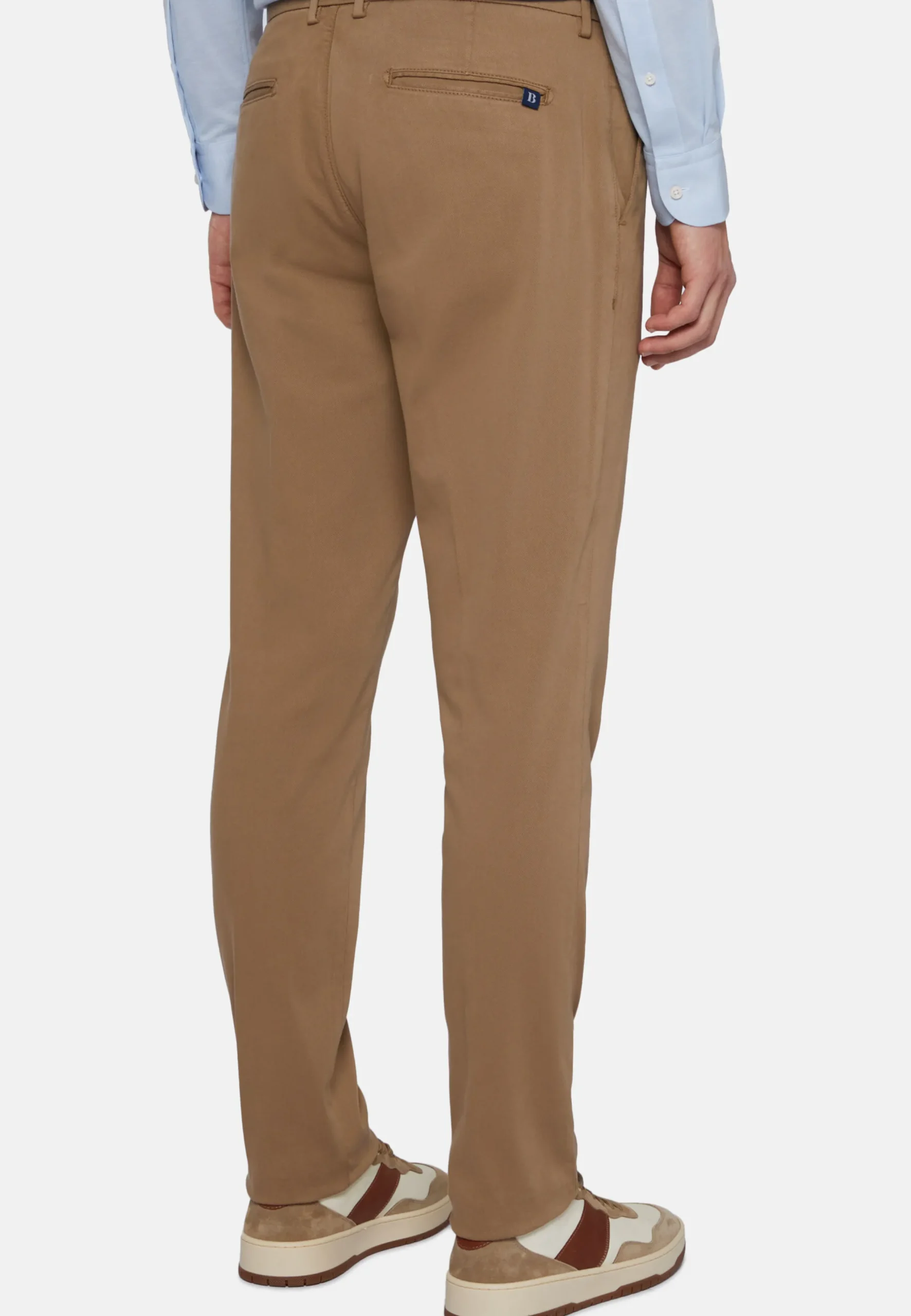 Pantaloni In Cotone Tencel Elasticizzato