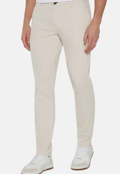 Pantaloni In Cotone Tencel Elasticizzato