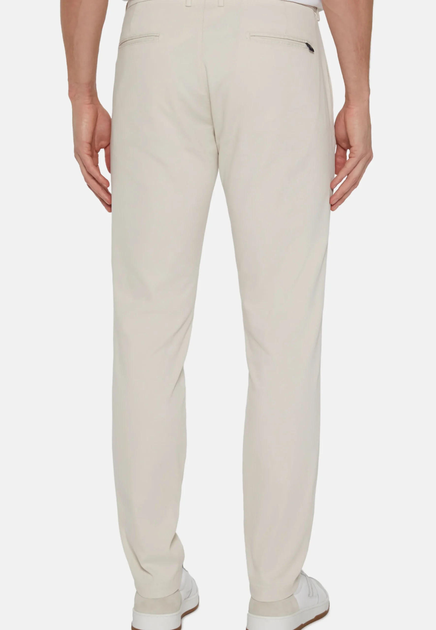 Pantaloni In Cotone Tencel Elasticizzato