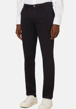 Pantaloni In Cotone Tencel Elasticizzato